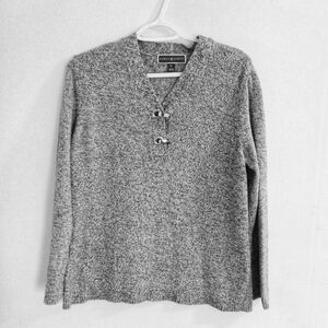 Karen Scott Charcoal V-Neck Sweater